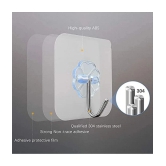  BLUE HOME AND KITCHEN Stainless Steel Self Adhesive Waterproof Hooks (Pack Of 10)