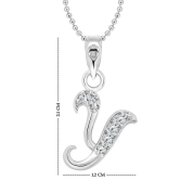 Vighnaharta Y Alphabet Rhodium Plated Pendant - [VFJ1151PR]