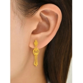 LUV FASHION Golden Drop Earrings ( Pack of 1 ) - Golden