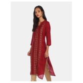 Karigari - Red Rayon Women's A-line Kurti ( Pack of 1 ) - M