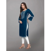 Kapadia - Blue Rayon Womens Straight Kurti ( Pack of 1 ) - None