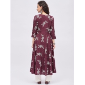 Tissu - Maroon Rayon Women''s Flared Kurti ( Pack of 1 ) - None