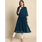 Janasya - Blue Chiffon Womens Flared Kurti ( Pack of 1 ) - None