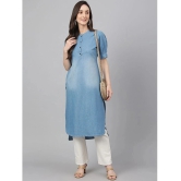 Janasya - Light Blue Denim Womens Straight Kurti ( Pack of 1 ) - None