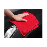 INGENS Microfiber Cleaning Cloths,40x40cms 250GSM RED-Colour! Highly Absorbent, Lint and Streak Free, Multi -Purpose Wash Cloth for Kitchen, Car, Window, Stainless Steel, Silverware.(Pack of