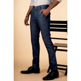 Men Regal Blue Hemp Trousers