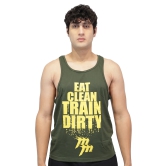 Muscle Mantra Gym Stringer Eat Clean Train Dirty-Dark Blue / M