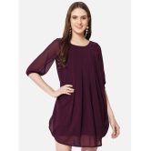 ALL WAYS YOU - Purple Georgette Womens Asymmetric Dress ( Pack of 1 ) - None