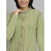 eWools.in Woollen Round Neck Womens Buttoned Cardigans - Green ( ) - None