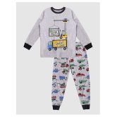 Lazy Shark Boy Grey Printed Night suit - None