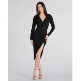 Addyvero Polyester Self Design Midi Womens Bodycon Dress - Black ( Pack of 1 ) - None