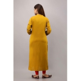 Preksha - Mustard Rayon Womens Front Slit Kurti ( Pack of 1 ) - None