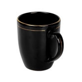 Femora Black Color Gold Line Ceramic Coffee Mug - 300 ML, 3 pcs