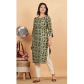 Vbuyz Cotton Printed Straight Womens Kurti - Blue ( Pack of 1 ) - None