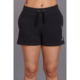 Sinner Printed Black Cotton Shorts for Women