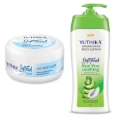 Yuthika Soft Touch Light Moisturizer Cream 100ml and Aloe Vera Body Lotion 500ml Combo Pack