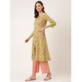 Divena - Green Cotton Womens Front Slit Kurti ( Pack of 1 ) - None