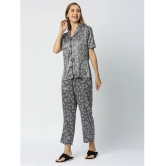 Smarty Pants - Grey Satin Womens Nightwear Nightsuit Sets ( Pack of 1 ) - None