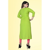 HAYA - Lime Green Rayon Women''s Straight Kurti ( Pack of 1 ) - None