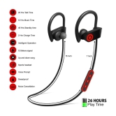 Neo QC 10 Bluetooth Bluetooth Neckband On Ear 4 Hours Playback Active Noise cancellation IPX4(Splash & Sweat Proof) Red