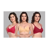 Kiran Enterprises - Multicolor Cotton Blend Non Padded Womens Everyday Bra ( Pack of 3 ) - None