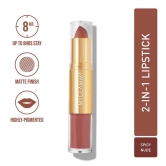 MyGlamm Super Duo Lipstick (2 in 1 Matte Lipstick + Liquid Lip Color) - Spicy Nude (Nude Brown Shade) | Long Lasting, Highly Pigmented (4.2g + 2.5ml)