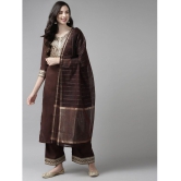 Estela - Brown Straight Cotton Women's Stitched Salwar Suit ( Pack of 1 ) - None