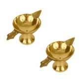 DvR ClicK - Brass Pooja Deep ( Pack of 2 )