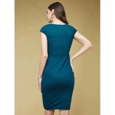 Life with Pockets Polyester Solid Above Knee Womens Wrap Dress - Teal ( Pack of 1 ) - None