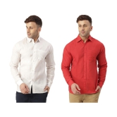 KLOSET By RIAG 100% Cotton Regular Fit Solids Full Sleeves Men's Casual Shirt - Red ( Pack of 2 ) - None