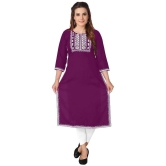 Kapadia - Purple Rayon Womens Straight Kurti ( Pack of 1 ) - None