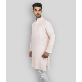 DESHBANDHU DBK Peach 100 Percent Cotton Kurta Single - None