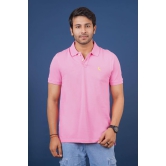 Men's Pink Embroidery Polo T-Shirt