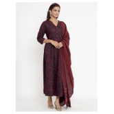 miravan Maroon Cotton Anarkali Kurti - - XL