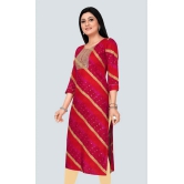 Meher Impex Rayon Embroidered Straight Womens Kurti - Red ( Pack of 1 ) - None