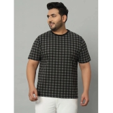 AUSTIVO Cotton Blend Regular Fit Checks Half Sleeves Mens T-Shirt - Charcoal Grey ( Pack of 1 ) - None