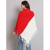 eWools.in Woollen Round Neck Women''s Ponchos & Capes - Red ( ) - None