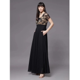 Miss Chase Georgette Self Design Full Length Womens Gown - Black ( Pack of 1 ) - None