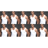 Dailywear Cotton Sleeveless White Vests (Combo OF 10)