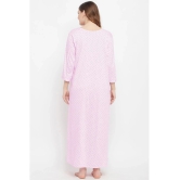 Clovia Pink Cotton Womens Nightwear Nighty & Night Gowns ( Pack of 1 ) - None