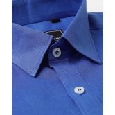 Egyptian Blue Men Linen Shirt M