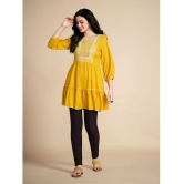 Glomee - Yellow Viscose Womens Tunic ( Pack of 1 ) - None