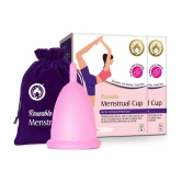 Mom & World Reusable Menstrual Cup For Women, 100% Medical Grade Silicone, Odor and Rash Free, No leakage (Medium) x Pack of 2