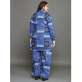 Tissu Blue Printed Palazzo Top Set - None