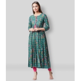 Tissu - Green Rayon Womens Anarkali Kurti ( Pack of 1 ) - XXL