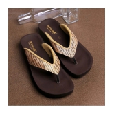 Aerowalk Gold Womens Leather Slipper - None