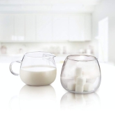 Borosil Milk and Sugar Pot Set, 270 ml, 2-Pieces