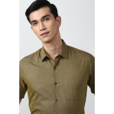 Men Green Regular Fit Formal Half Sleeves Formal Shirt