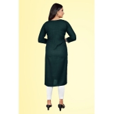 haya fashion - Green Rayon Women's Straight Kurti ( Pack of 1 ) - None