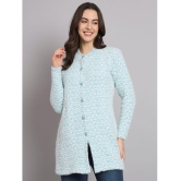 eWools.in Woollen Round Neck Women''s Buttoned Cardigans - Blue ( ) - None